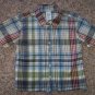 Old Navy Outlet Boy's Short Sleeve Shirt 3T Blue Green Plaid locationw8