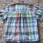 Old Navy Outlet Boy's Short Sleeve Shirt 3T Blue Green Plaid locationw8