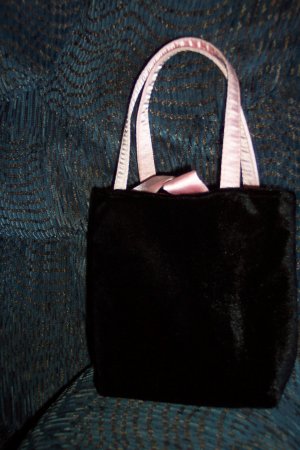 victoria secret black velvet bag