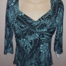 JBT Floral & Ferns 3/4 Sleeve Top From Sears Size S Small wt-16 location5
