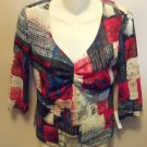 Tribal Abstract Print 3/4 Sleeve Top Size S Small wt-17 location5