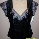 Black Satin Beaded The Limited Top Size Small S wt-27 location6