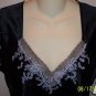 Black Satin Beaded The Limited Top Size Small S wt-27 location6