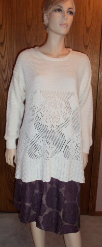 Style New York Cream Knit Top Dress Sweater Size M wt-34 location8
