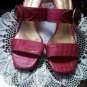 Pink Dana Buchman Reptile Embossed SANDALS Shoes Size 9 1/2 M locationw14