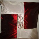 Burgundy and Off White Floral Pillow Cases (set of 2)