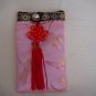Silk Cell Phone Holder - Pink - Dragonfly Design