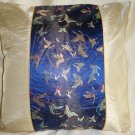 Beige and Blue with Butterflies Silk Pillow Cases (set of 2)