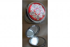 Red and Pink Compact with Double Mirrors
