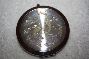 Coy Fish Pearl Colored Compact with double mirrors