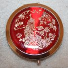 Peacock - Red Compact with double mirrors