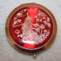 Peacock - Red Compact with double mirrors