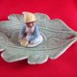 Leprechaun Leaf Dish Shamrock Pottery Made in Ireland