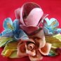 Nuova Capodimonte flower basket with 5 roses glazed
