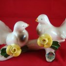NUOVA CAPODIMONTE PIDGEONS AND YELLOW ROSES