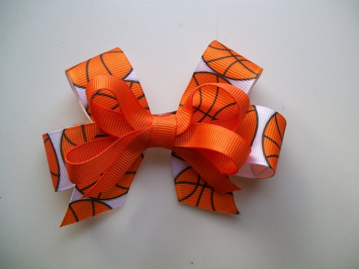 Basketball Hair Bow Medium Size 3" U Pick Team Color