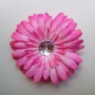 Pink Rhinestone Gerbera Daisy Flower Clip-No Slip Grip