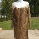 NWT BADGLEY MISCHKA COLLECTION FAB GOLD SEQUIN DRESS 10