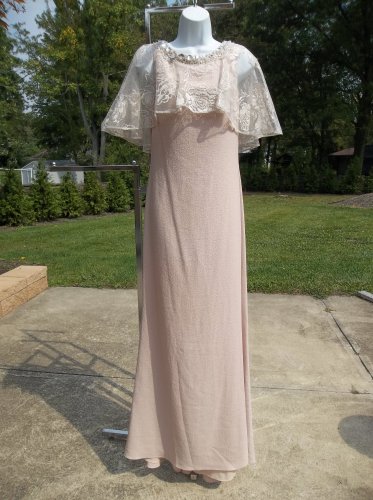 NWT BADGLEY MISCHKA COLLECTION FAB BLUSH LACE TOP FORMAL 4 $1495