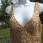 NWT SUE WONG LONG GOLD LACE FORMAL GOWN 6
