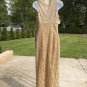 NWT SUE WONG LONG GOLD LACE FORMAL GOWN 6