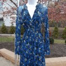 NWT BCBGMAXAZRIA BLUE ROSE PRINT DRESS M $210