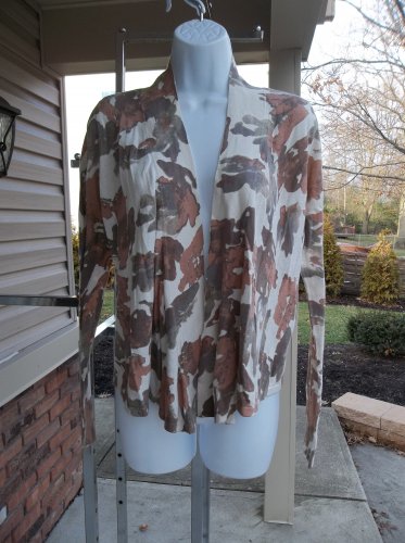 NWT ANN TAYLOR LOFT BEIGE&BROWN PRINT SWEATER XS