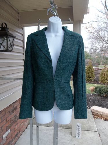 NWT KAY UNGER GREEN&BLACK BLAZER 8
