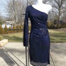 NWT DAVID MEISTER FAB BLUE SEQUIN 1 SHOULDER DRESS 2 $408 NWT DAVID MEISTER FAB BLUE SEQUIN 1 SHOULDER DRESS 2 $408