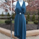 NWT FREE PEOPLE FAB TEAL CRISS-CROSS KNIT DRESS M