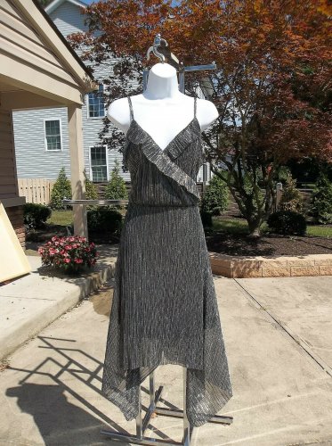NWT RACHEL ROY SILVER&BLACK COCKTAIL DRESS L