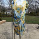 NWT VINCE CAMUTO FAB YELLOW&BLUE WATERCOLOR PRINT DRESS 16