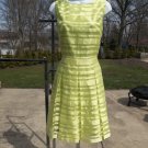 NWT TAHARI A.LEVINE FAB CHARTRUESSE STRIPED DRESS 8