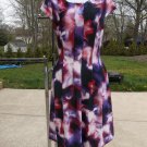 NWOT CALVIN KLEIN PURPLE&RED SCUBA PRINT DRESS 14