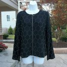 NWT CHICO'S FAB  BLACK BEADED ZIP  JACKET 1