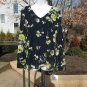 NWT ELLEN TRACY VERY CUTE NAVY& GREEN FLORAL TOP S