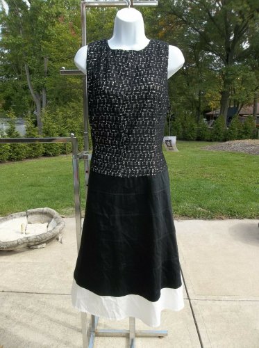 NWT ANNE KLEIN BLACK&WHITE DRESS 14