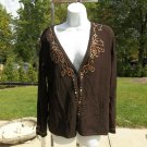 NWT BCBG MAXAZRIA BROWN EMBLISHED SWEATER XL $170 NWT BCBG MAXAZRIA BROWN EMBLISHED SWEATER XL $170