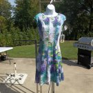 NWT JULIAN TAYLOR PURPLE&GREEN TROPICAL FLORAL PRINT DRESS 14 NWT JULIAN TAYLOR PURPLE&GREEN TROPICAL FLORAL PRINT DRESS 14