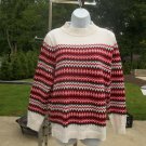 NWT TALBOTS IVORY&RED SWEATER L $99