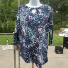 NWOT CHICOS PURPLE& BLUE PRINT TUNIC 0