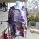NWOT ONQUE CASUAL PURPLE PRINT TOP M NWOT ONQUE CASUAL PURPLE PRINT TOP M