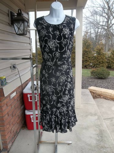 NWT TALBOTS BLACK PAISILY PRINT DRESS 8 $149