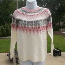 NWT TALBOTS IVORY&PINK PRINT SWEATER PP