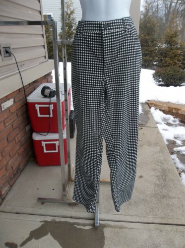 NWT TALBOTS BLACK&WHITE CHECK VELOUR PANTS 14W $109