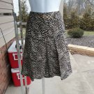 ANN TAYLOR BROWN ANIMAL PRINT SKIRT W GOLD CHAIN ACCENT 10 ANN TAYLOR BROWN ANIMAL PRINT SKIRT W GOLD CHAIN ACCENT 10