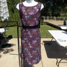 NWT CHETTA B PURPLE&BLACK PRINT DRESS 8