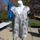 NWT CALVIN KLEIN BLUSH GRAY FLORAL SUIT TOP XL