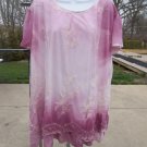 NWT SIMPLY COUTURE GORGEOUS PINK&WHITE EMB TOP 3XL