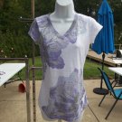 INC GORGEOUS PURPLE&WHITE FLORAL TEE S